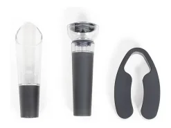Best Livoo Conjunto de vinho elétrico recarregável GS159 universal com 5 acessórios, capacidade para 30 garrafas, funcionamento por pressão Cinzento