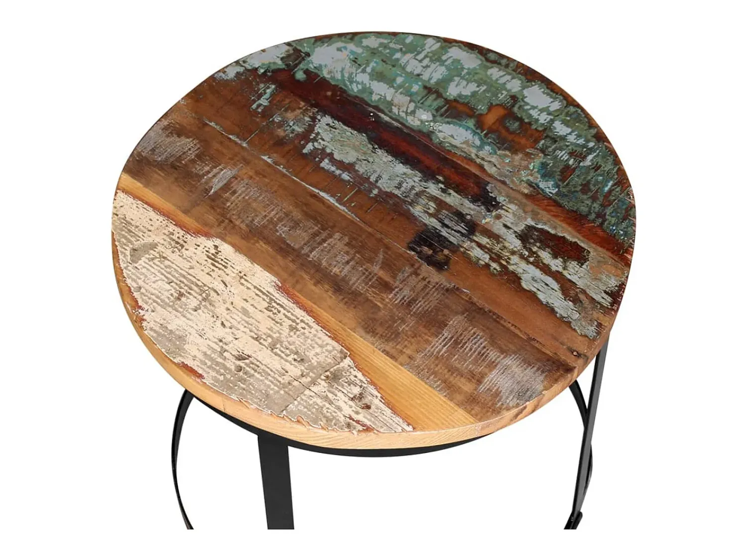 Hot vidaxl Conjunto mesa centro redonda madeira reciclada 2 pcs 40cm/50cm Natural claro