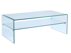 Móvel De Tv|Vente-unique Conjunto mesa de centro + móvel de TV - Vidro temperado - Sala de estar design STILEOS Transparente