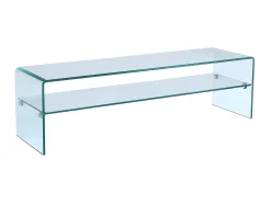 Móvel De Tv|Vente-unique Conjunto mesa de centro + móvel de TV - Vidro temperado - Sala de estar design STILEOS Transparente