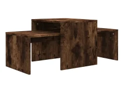 Mesa De Centro* Conjunto mesas centro 100x48x40 cm derivados madeira cor fumado PT321861 Castanho