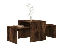 Mesa De Centro* Conjunto mesas centro 100x48x40 cm derivados madeira cor fumado PT321861 Castanho