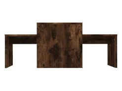Mesa De Centro* Conjunto mesas centro 100x48x40 cm derivados madeira cor fumado Castanho
