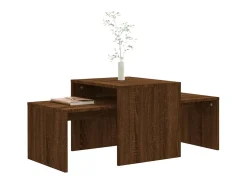 Clearance Conjunto mesas centro 100x48x40 cm madeira processada PT868640 Castanho