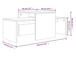 Mesa De Centro|vidaxl Conjunto mesas centro 100x48x40 cm madeira processada castanho Natural claro