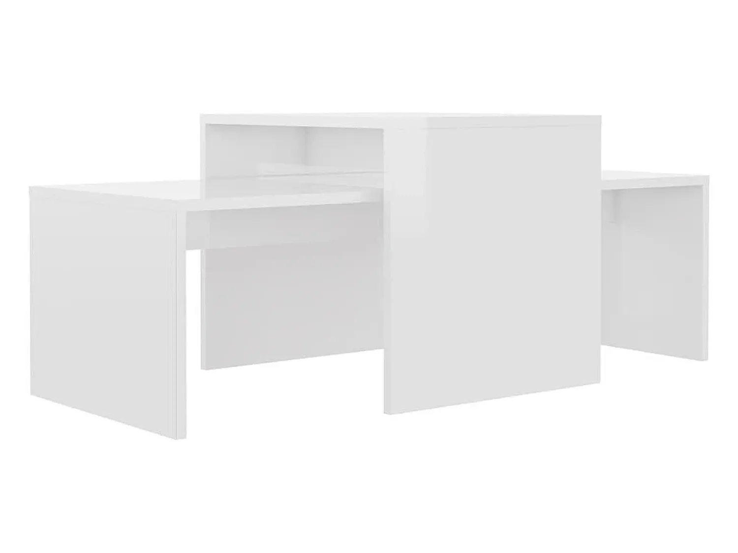 vidaxl Conjunto mesas centro 100x48x40cm contrapla. brilhante^ Mesa De Centro