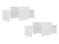 vidaxl Conjunto mesas centro 100x48x40cm contrapla. brilhante^ Mesa De Centro
