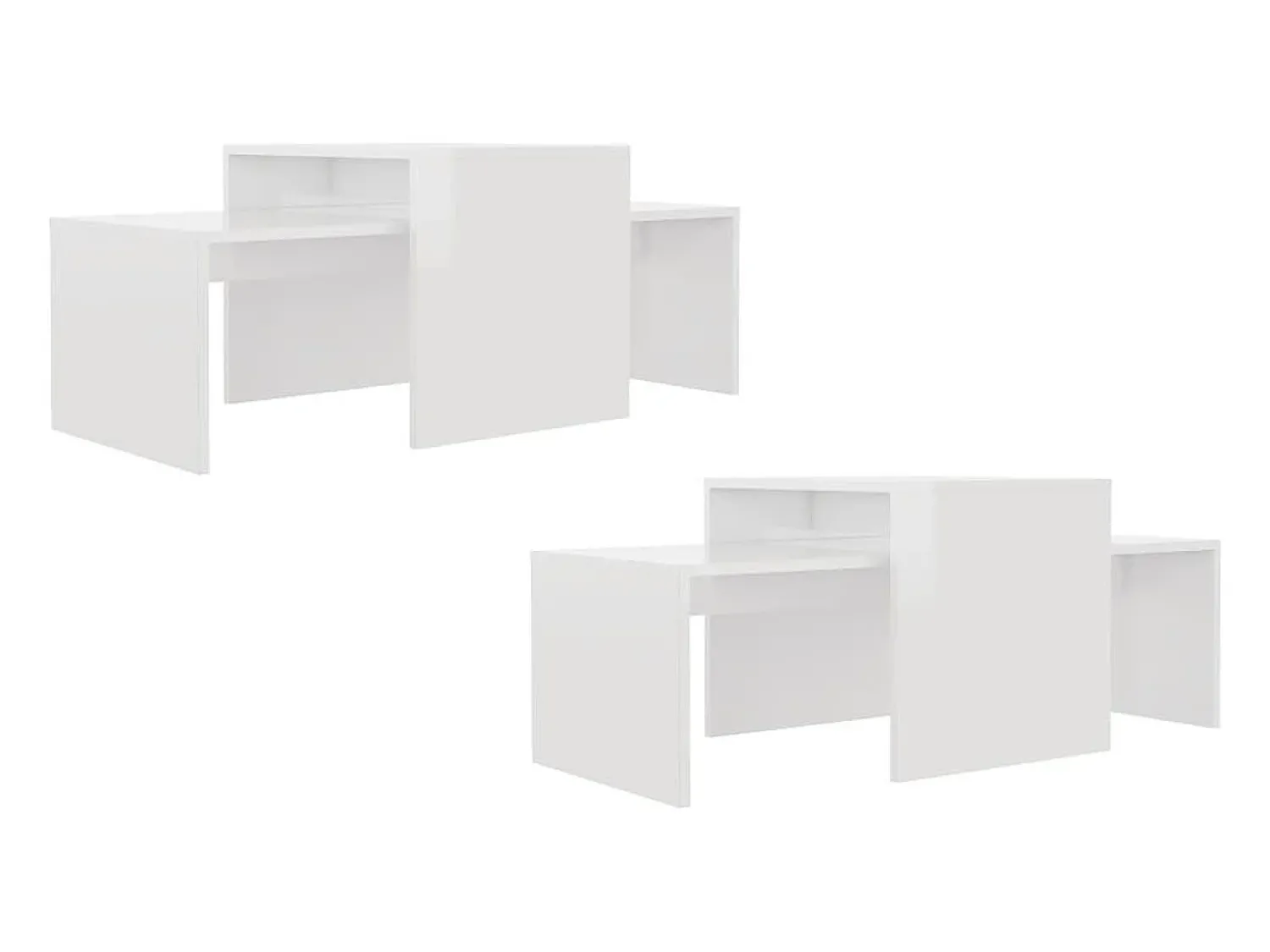 vidaxl Conjunto mesas centro 100x48x40cm contrapla. brilhante^ Mesa De Centro