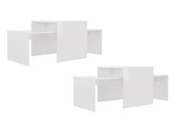 Mesa De Centro* Conjunto mesas centro 100x48x40cm contrapla. brilhante PT813506 Branco