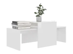 Mesa De Centro* Conjunto mesas centro 100x48x40cm contrapla. brilhante PT813506 Branco