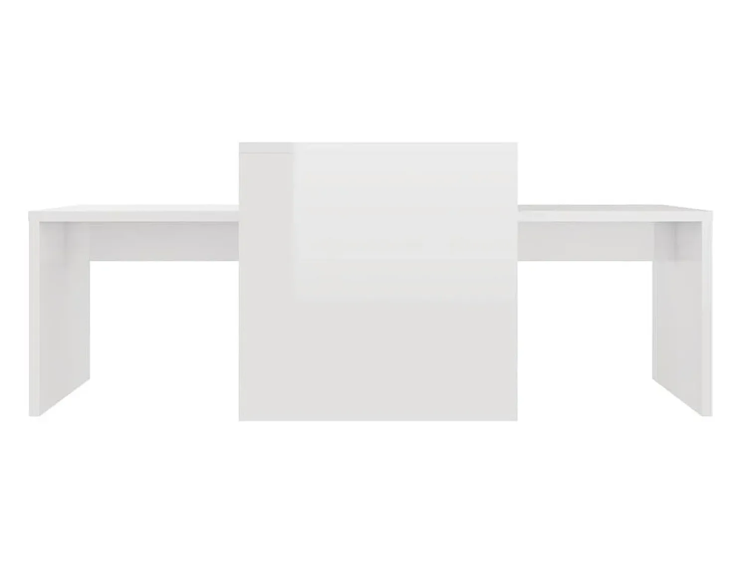 Mesa De Centro* Conjunto mesas centro 100x48x40cm contrapla. brilhante PT813506 Branco