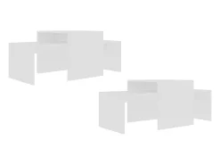 Mesa De Centro|vidaxl Conjunto mesas de centro 100x48x40 cm derivados madeira Branco