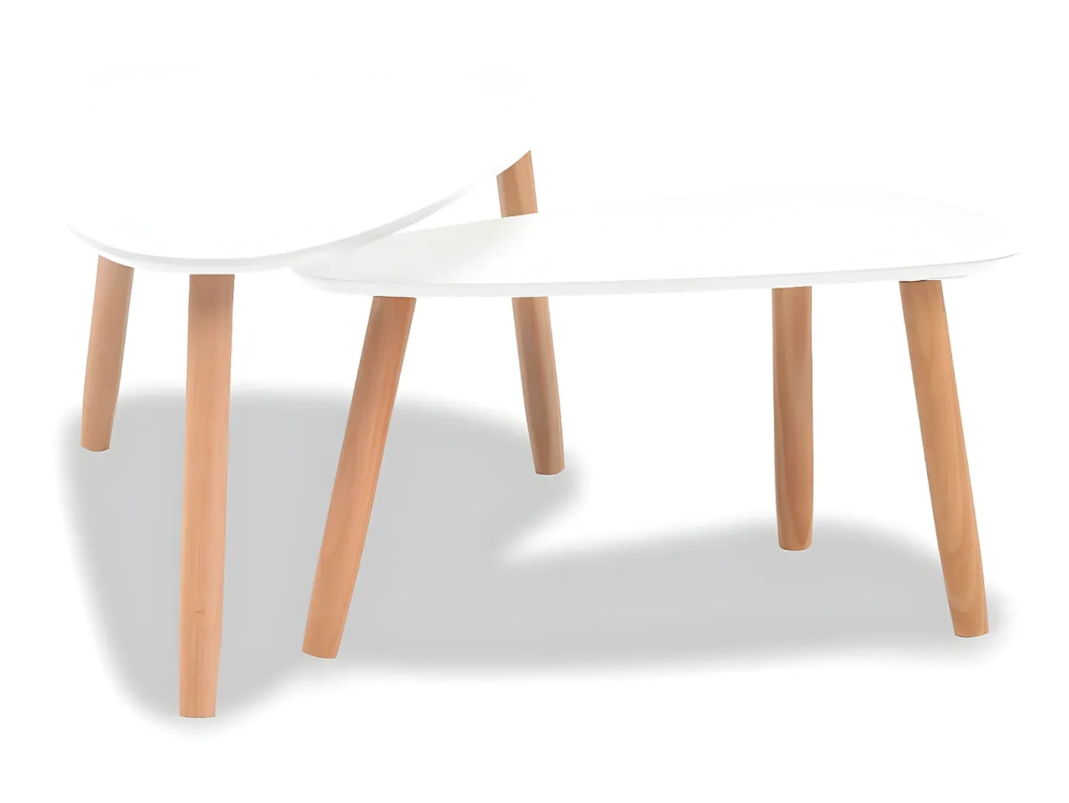 Mesa De Centro| Conjunto mesas de centro 2 pcs pinho maciço PT894476 Branco