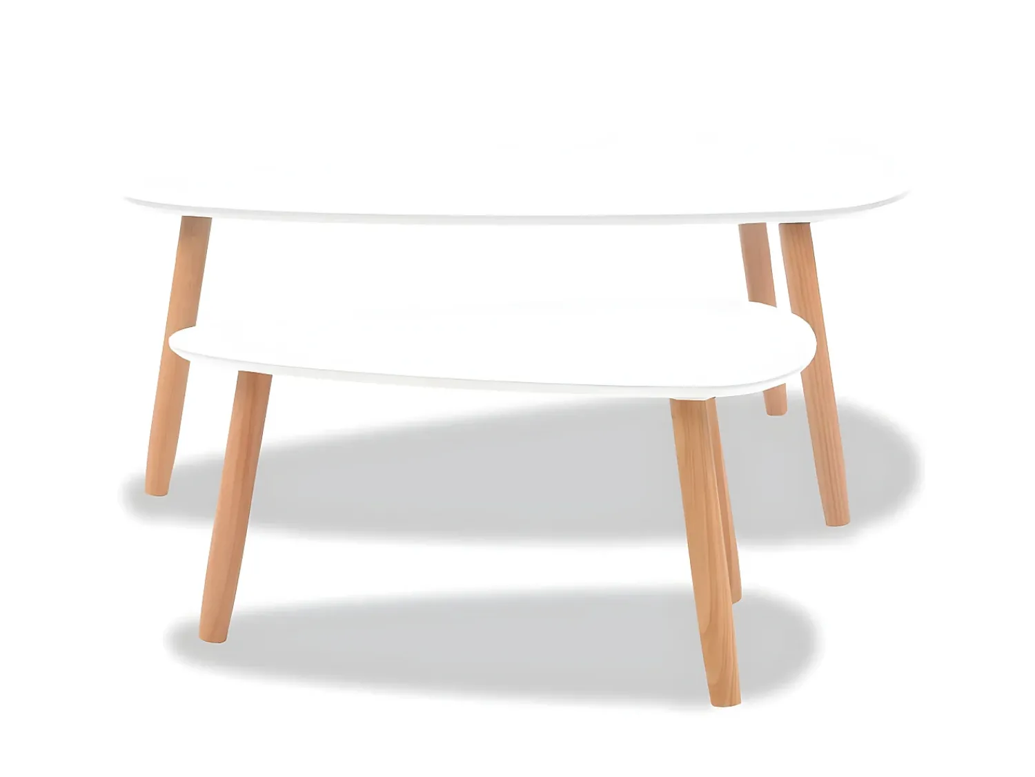Mesa De Centro| Conjunto mesas de centro 2 pcs pinho maciço PT894476 Branco