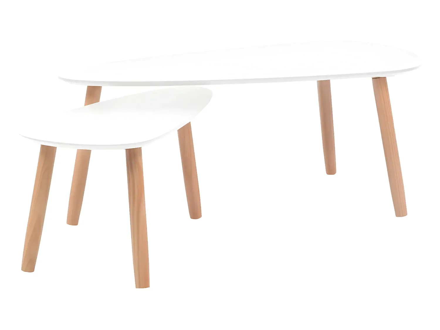 Mesa De Centro| Conjunto mesas de centro 2 pcs pinho maciço PT894476 Branco