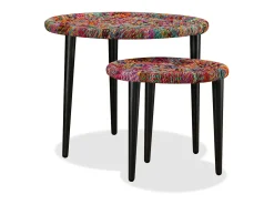 Conjunto mesas de centro 2 pcs detalhes chindi PT320292 Multicor