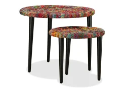 Conjunto mesas de centro 2 pcs detalhes chindi PT320292 Multicor