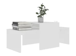 Mesa De Centro| Conjunto mesas de centro 100x48x40 cm derivados madeira Branco