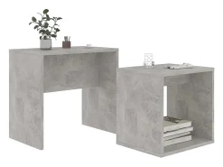 Mesa De Centro* Conjunto mesas de centro derivados de madeira cinza cimento Cinzento