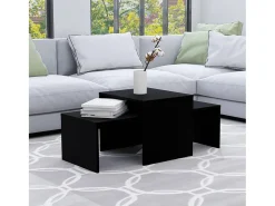 Mesa De Centro| Conjunto mesas de centro 100x48x40 cm derivados madeira Preto