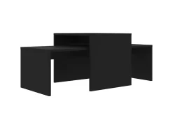 Outlet Conjunto mesas de centro 100x48x40 cm derivados madeira PT725222 Preto