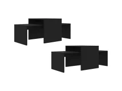 Outlet Conjunto mesas de centro 100x48x40 cm derivados madeira PT725222 Preto