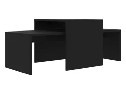 Mesa De Centro|vidaxl Conjunto mesas de centro 100x48x40 cm derivados madeira Preto