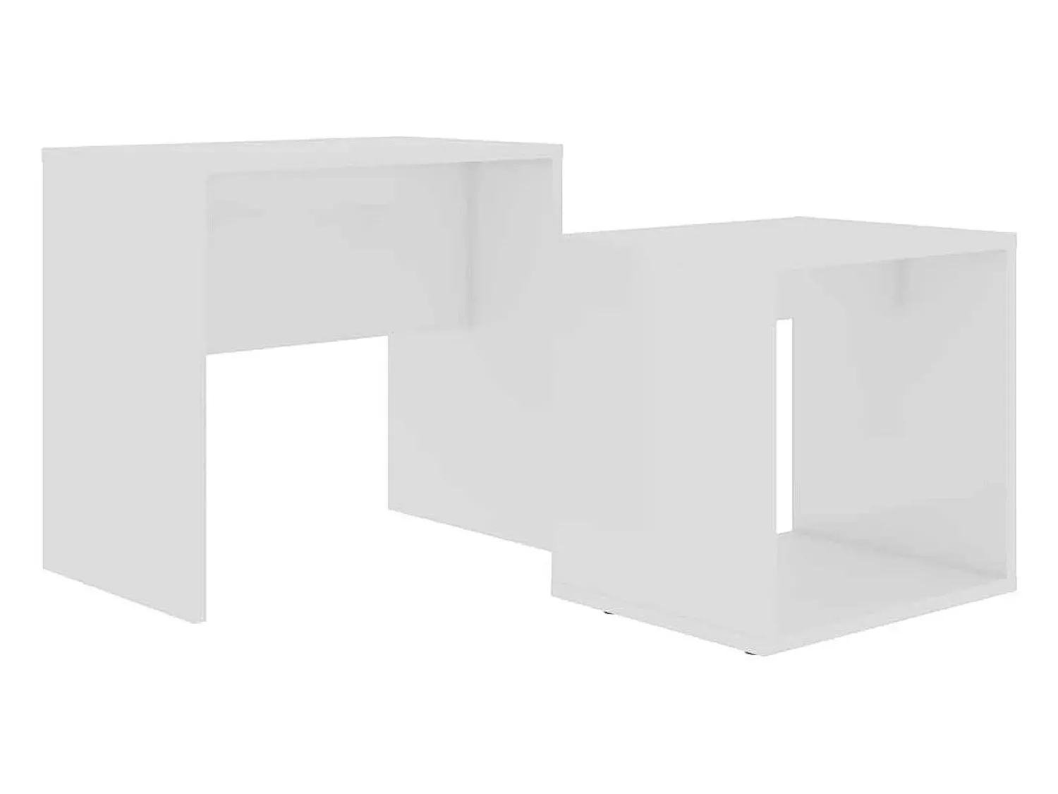 Mesa De Centro|vidaxl Conjunto mesas de centro derivados de madeira Branco