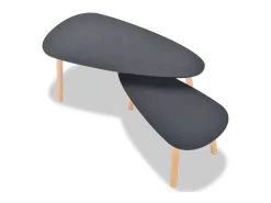 Conjunto mesas de centro 2 pcs pinho maciço PT644333^ Mesa De Centro