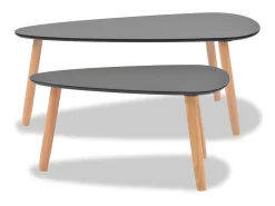 Conjunto mesas de centro 2 pcs pinho maciço PT644333^ Mesa De Centro