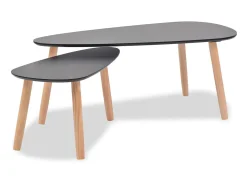 Conjunto mesas de centro 2 pcs pinho maciço PT644333^ Mesa De Centro