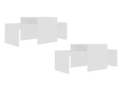 Mesa De Centro| Conjunto mesas de centro 100x48x40 cm derivados madeira PT132453 Branco