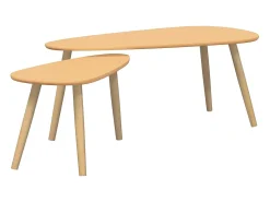Mesa De Centro|vidaxl Conjunto mesas de centro 2 pcs pinho maciço castanho Natural claro