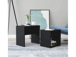 Mesa De Centro* Conjunto mesas de centro derivados de madeira Preto