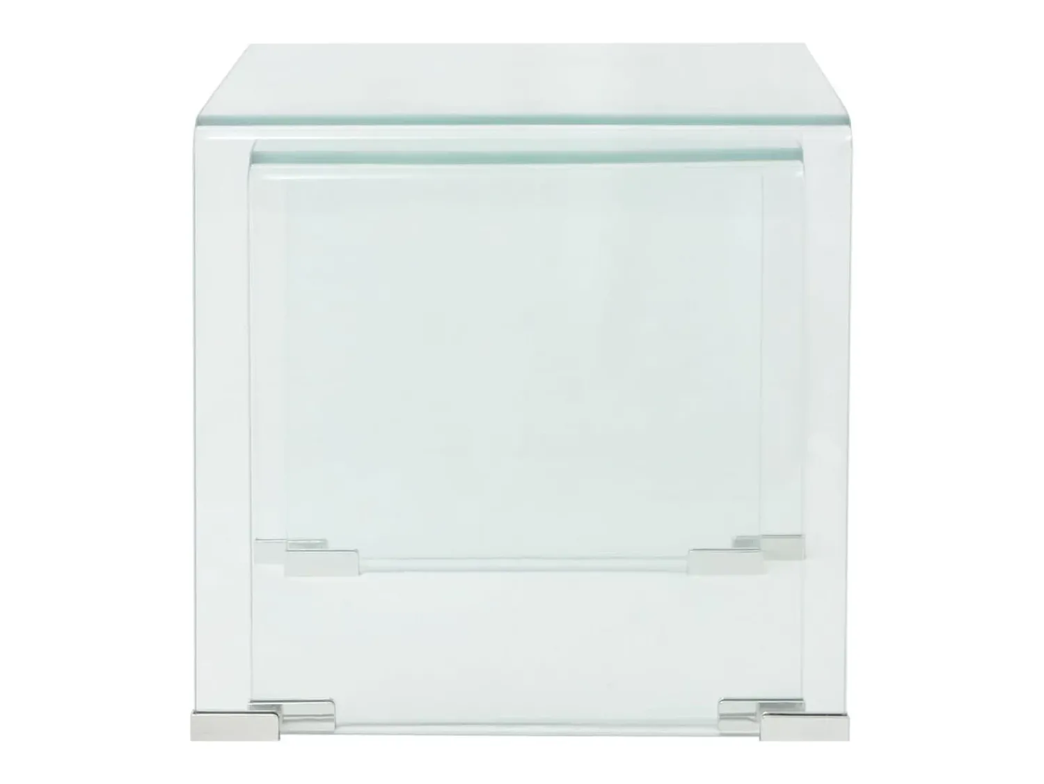 Mesa De Centro| Conjunto mesas de encastrar 2 pcs vidro temperado Transparente