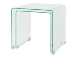 Conjunto mesas de encastrar 2 pcs vidro temperado PT387511^ Mesa De Centro