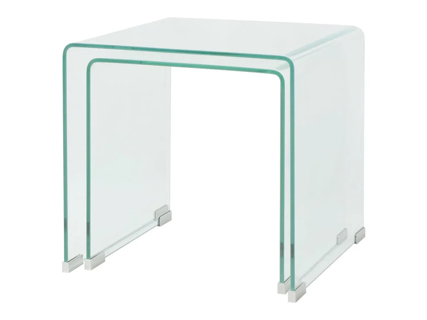 Conjunto mesas de encastrar 2 pcs vidro temperado PT387511^ Mesa De Centro