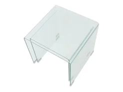 Conjunto mesas de encastrar 2 pcs vidro temperado PT387511^ Mesa De Centro