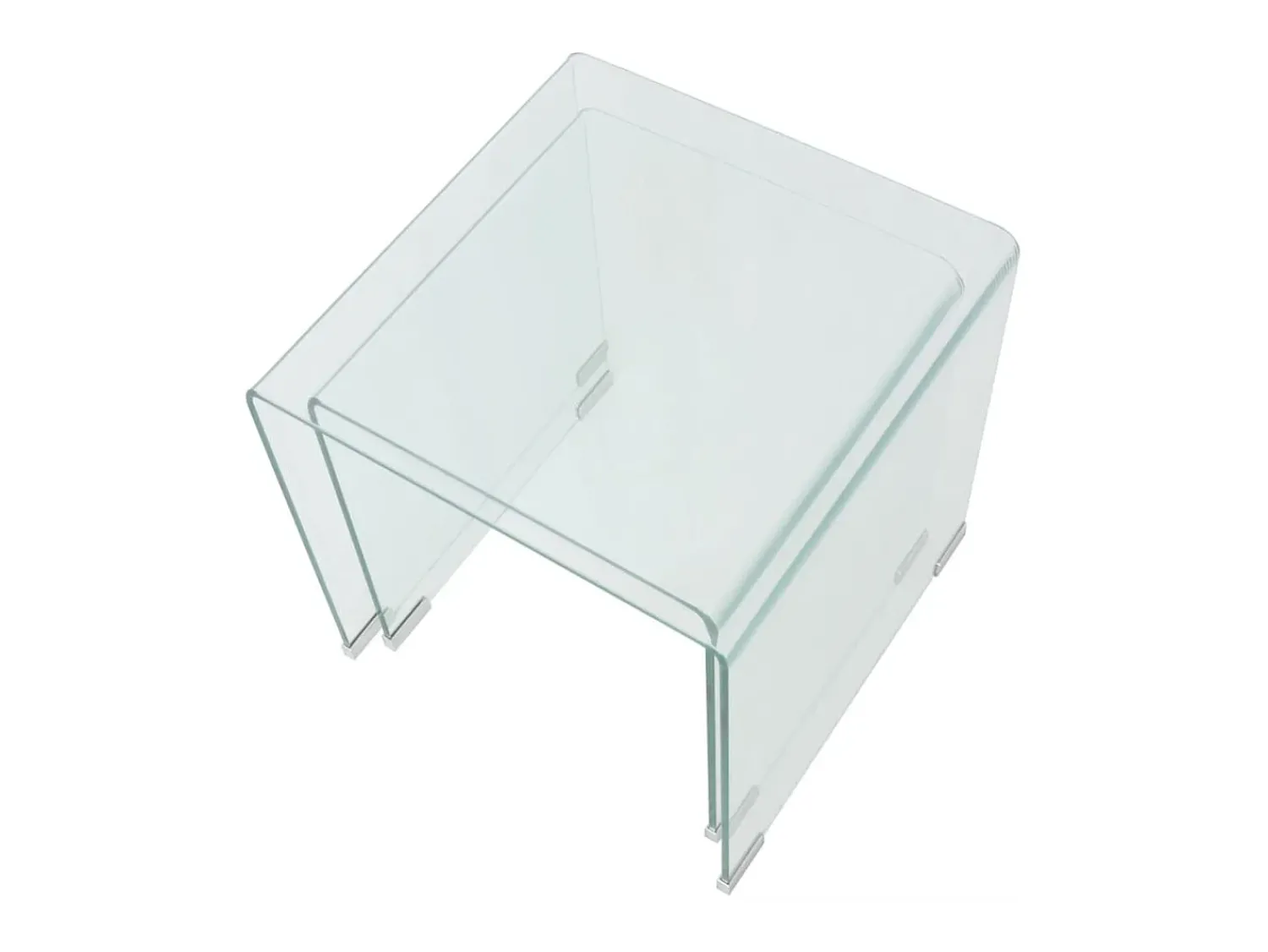 Conjunto mesas de encastrar 2 pcs vidro temperado PT387511^ Mesa De Centro