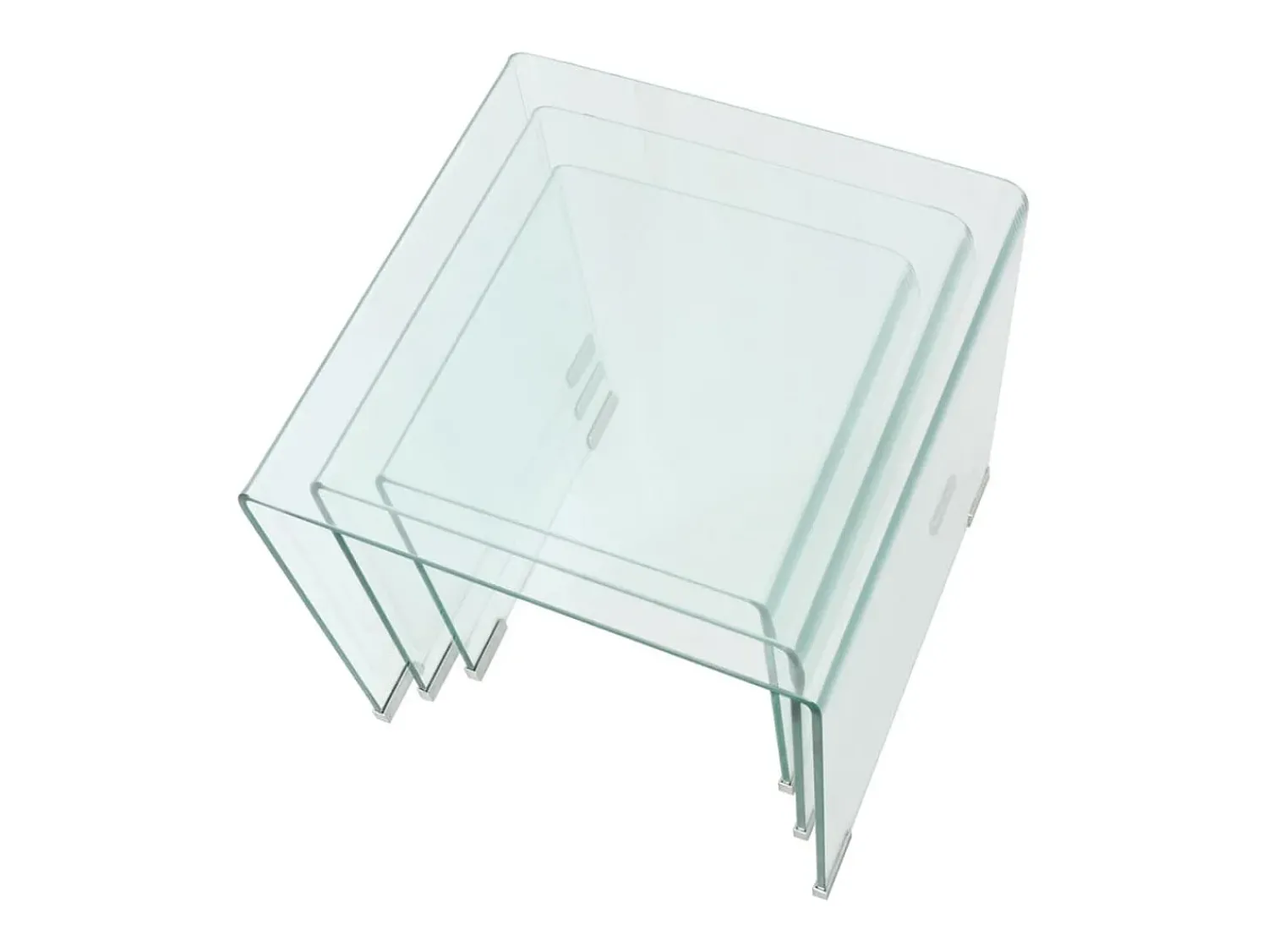 Online Conjunto mesas de encastrar 3 pcs vidro temperado Transparente