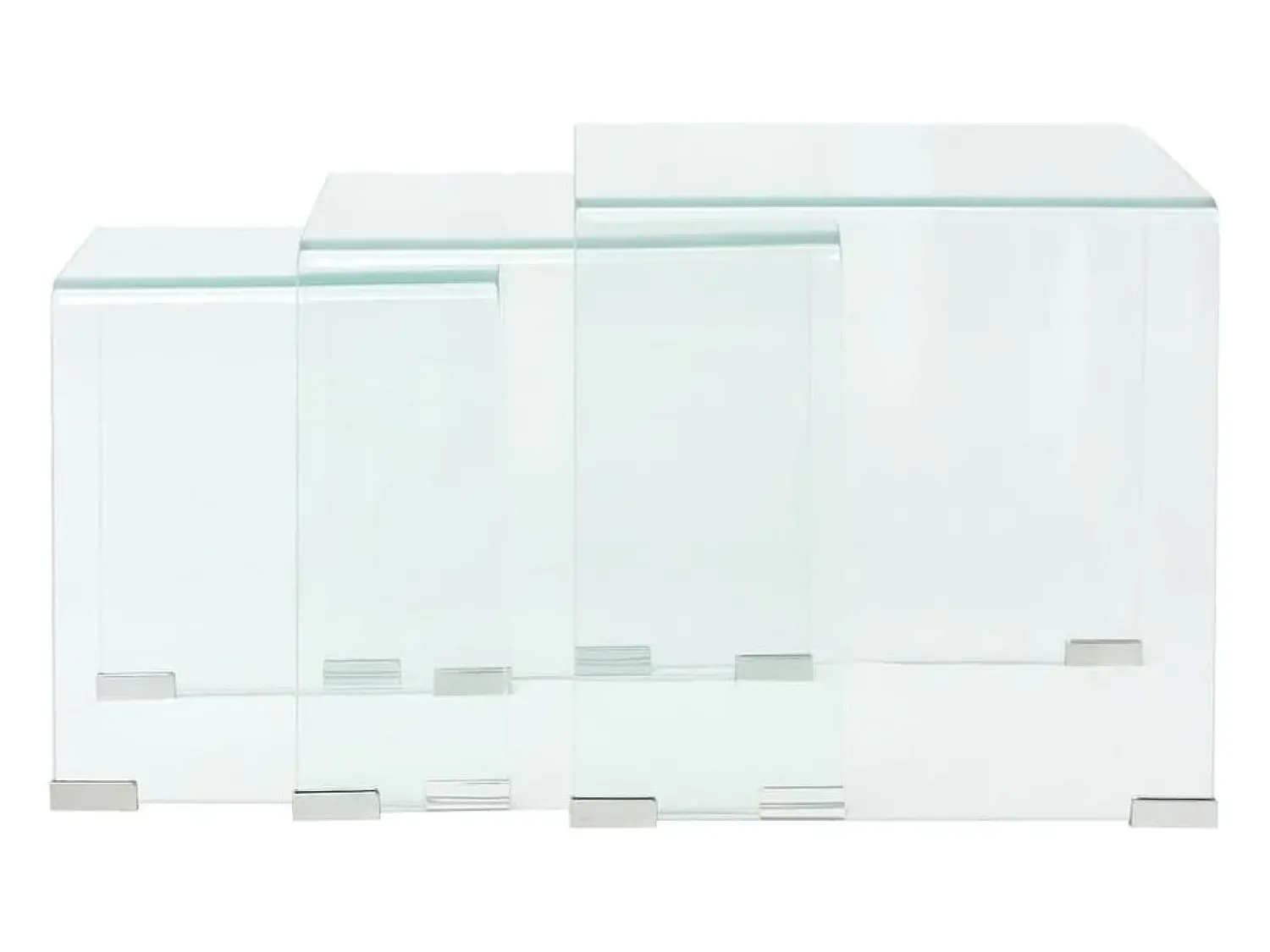 Online Conjunto mesas de encastrar 3 pcs vidro temperado Transparente