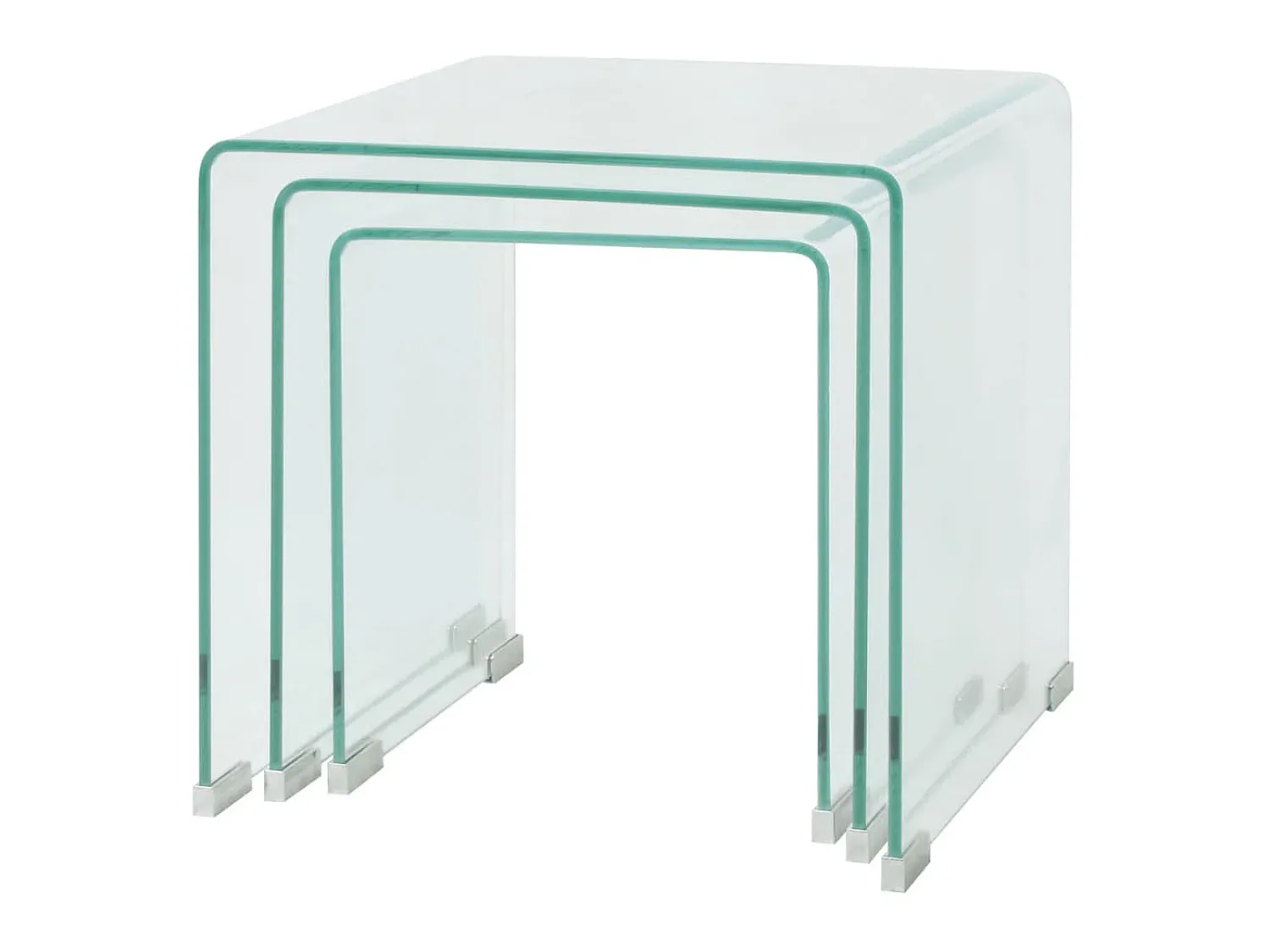 Conjunto mesas de encastrar 3 pcs vidro temperado PT849090^ Mesa De Centro