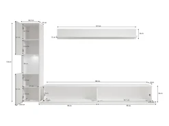 Conjunto moderno de sala 3 peças, carvalho wotan mate, coluna e móvel de TV 180 cm^ Móvel De Tv