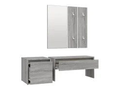 Clearance Conjunto móveis de corredor derivados de madeira sonoma cinza PT300159 Cinzento