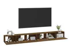 Outlet Conjunto móveis de TV 3 pcs madeira processada carvalho fumado PT971131 Castanho