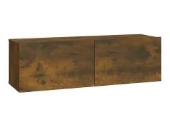 Outlet Conjunto móveis de TV 3 pcs madeira processada carvalho fumado PT971131 Castanho