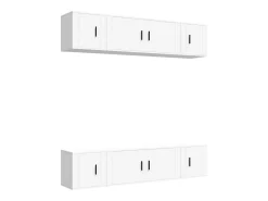 vidaxl Conjunto móveis de TV 6 pcs madeira processada Branco
