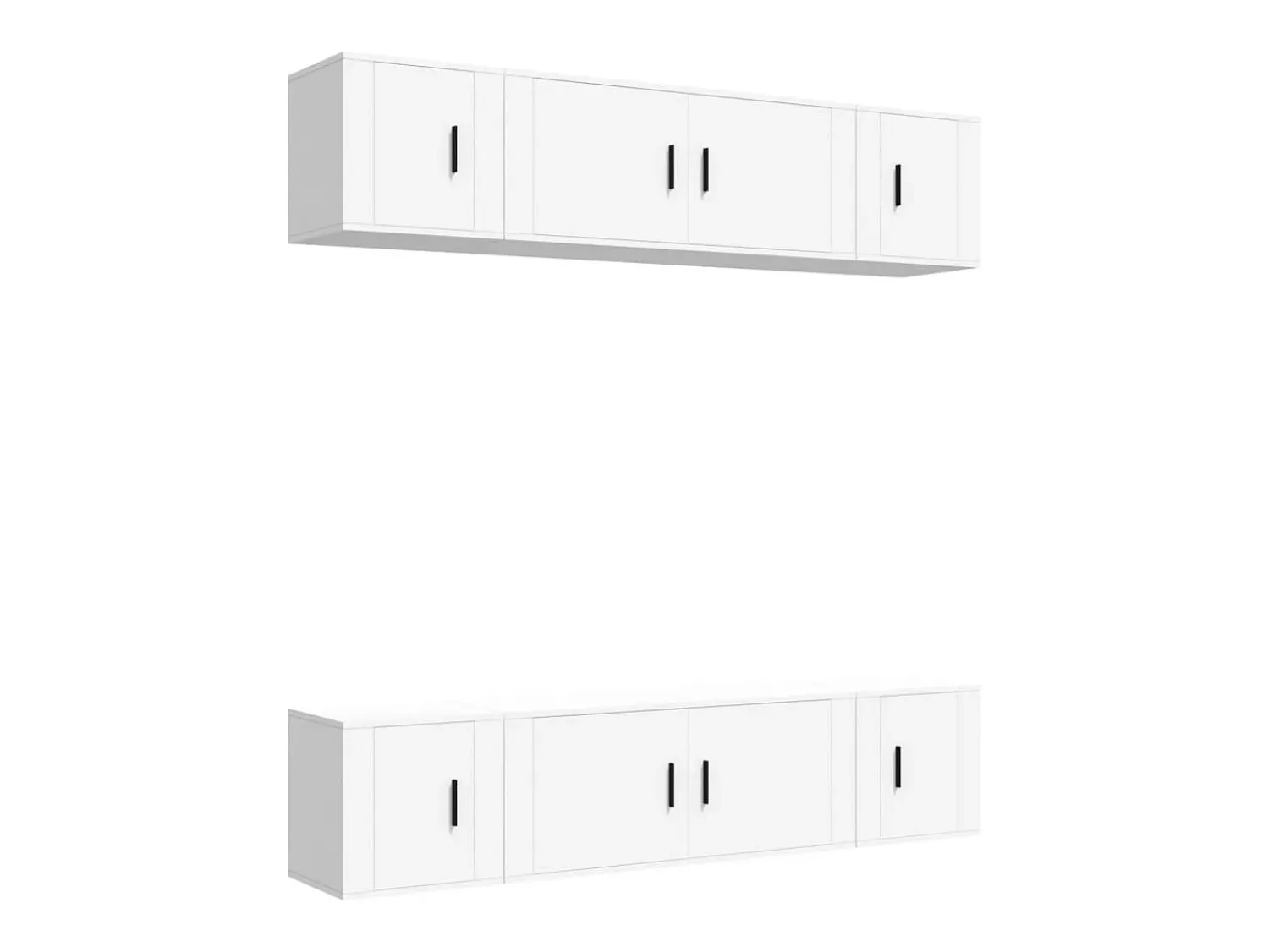vidaxl Conjunto móveis de TV 6 pcs madeira processada Branco