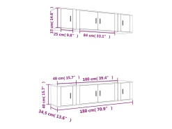 vidaxl Conjunto móveis de TV 6 pcs madeira processada Branco