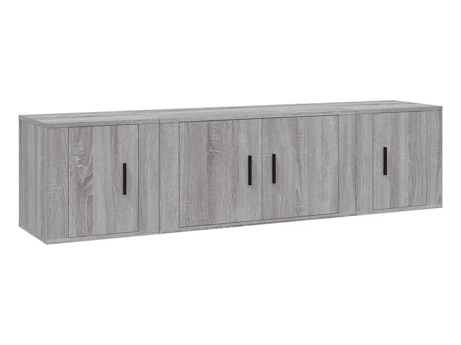 Conjunto móveis de TV 3 pcs madeira processada sonoma cinza PT805291^ Móvel De Tv
